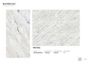 Carreaux de porcelaine brillants de luxe, format 600x1200, grand format, pour sols et murs, pour un design moderne de salon, cuisine et salle de bain. - Product Image 5