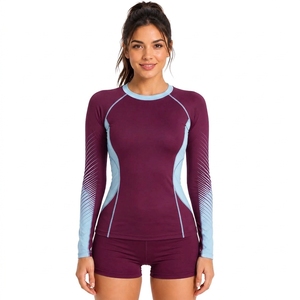 Rashguard de Manga Larga para Mujer, Material Personalizado de Alta Calidad OEM, Ropa Deportiva Acuática, Compresión, a la Moda - Product Image 1