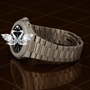 Luxury Round Dial Moissanite Watch Men Full Diamond Bracelet <b>Wristwatch</b> - Product Image 3