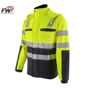 Veste de travail haute visibilité en polyester imperméable pour l'exploitation minière, avec bandes réfléchissantes – Grande promotion - Product Image 4