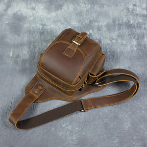 Bolso de Pecho y Hombro de Cuero Genuino Vintage para Hombre, Personalizable al por Mayor, con Cierre de Cremallera, Impermeable, Resistente a Desgarros, Duradero y Grande - Product Image 3