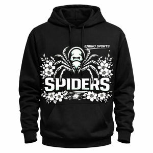 Sudadera con capucha de algodón y forro polar con diseños personalizados de vaqueros, estampado de lágrimas y efecto 3D, modelo 1:1 Spiders Hoodie, sudadera con capucha Chrome Hearts - Product Image 1