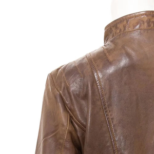 Women Professional Leather <b>Jacket</b> Premium Quality Fashion Outerwear Modern Slim Fit Biker Motorcycle Style Custom Logo Wholesale - Product Image 2
