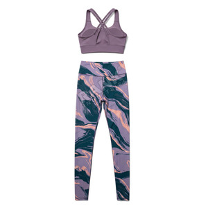 Conjunto de yoga para mujer, ropa deportiva de alto rendimiento, transpirable, traje de entrenamiento con pantalones de yoga y sujetador deportivo para mujer - Product Image 2