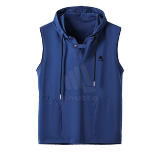 Hoodies sans manches décontractés pour hommes, unis, pour la gym, le fitness, la musculation, impression numérique, respirants, séchage rapide, écologiques - Product Image 5