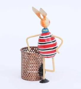 Best Quality Colorful Handpainted Iron Easter <b>Rabbit</b> Pen Stand Eco-friendly Desk Organizer Office Home School Stationery Holder - Product Image 2