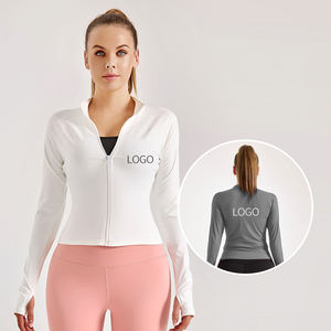 Solid Color Gym Fitness <b>Jacket</b> Yoga With Pockets Morning <b>Workout</b> White Yoga <b>Jacket</b> Quick-Dry Slim Yoga <b>Jacket</b> - Product Image 1