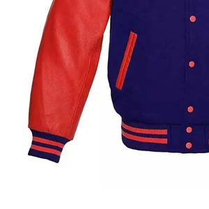 Varsity <b>Jacket</b> In Vintage Style Featuring Embroidered Patches Soft Wool fit Custom Color Blocking Made For High School Team - Product Image 2