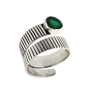 Round Cut Spinner Green Onyx Gemstone Jewelry Best Quality Handmade <b>925</b> Sterling <b>Silver</b> Stamped Bohemian Jewelry At Lowest Price - Product Image 1