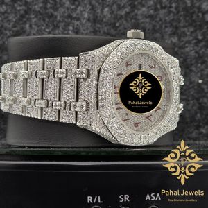 นาฬิกาข้อมือผู้หญิง Pahal Jewels หรูหรา ตัวเรือนสแตนเลสสตีล ระบบจักรกล ประดับเพชร ขนาด 41 มม. หน้าปัดแซฟไฟร์ ระบบกดปุ่ม ตัวล็อคแบบซ่อน ออโตเมติก - Product Image 3