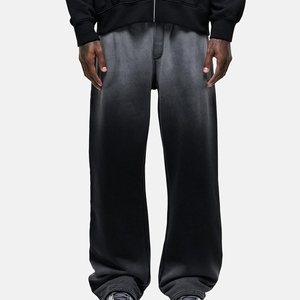 Men's Cotton Sweatpants <b>Elastic</b> <b>Waist</b> Casual Loose Fit Straight Leg Black Breathable Midweight Joggers With Side Pockets - Product Image 1