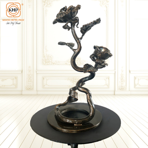 Support de bougie en fer forgé KHP, sculpture décorative, style élégant, finition peinte, accessoires de clôture - Product Image 1