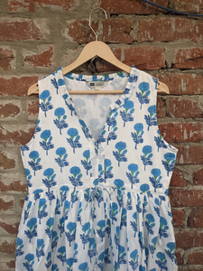 Vestido indio de algodón con estampado de bloque de mano, túnicas bordadas florales, vestido largo Maxi, estilo informal, ropa India - Product Image 2