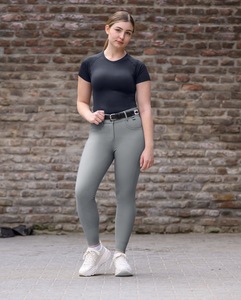 Women's Horse Riding <b>Long</b> <b>Sleeve</b> <b>Base</b> <b>Layer</b> Mocha Riding Top Equestrian Training Shirt - Product Image 3