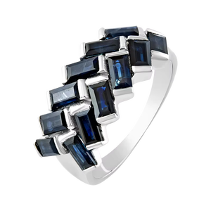 Anillo de Zafiro Azul en Plata de Ley 92.5 KLSR-10572 - Product Image 1