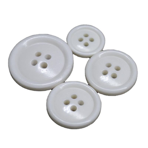 En stock, boutons ronds plats de haute qualité à 4 trous, en os blanc, taille complète, boutons en os de vache véritable pour costumes, artisanat naturel - Product Image 5