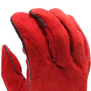 Guantes de soldadura de seguridad de cuero vacuno rojo de 14 o 16 pulgadas con logotipo personalizado, guantes de trabajo ignífugos de alta calidad y buen precio para soldadores - Product Image 2