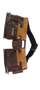 Bolso bandolera de cuero con 4 bolsillos: almacenamiento práctico y diseño portátil que incluye soportes y cinturón. - Product Image 3