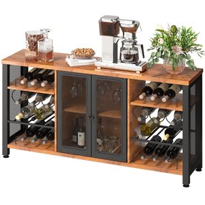 Industriale 55 pollici rustica rovere Bar fattoria legno caffè Bar per soggiorno sala da pranzo tavolo vino porta vetro - Product Image 1