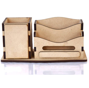 Soporte para bolígrafos de madera MDF, organizador de escritorio, nuevo diseño, soporte para bolígrafos de negocios y organizador de almacenamiento de bolígrafos y lápices de MDF. - Product Image 1
