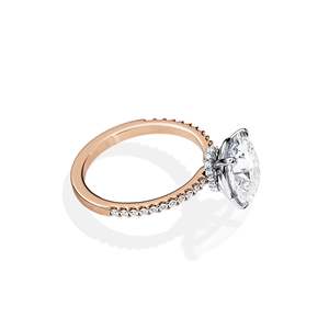 Oval Cut Diamond Engagement Ring 14k Gold Plated Pave Setting Prong Mount floral Women's Fine Jewelry - Product Image 5