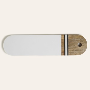 Tabla de cortar de resina y madera con orificio para colgar, ecológica, antideslizante, apta para lavavajillas, con acabado brillante, para manualidades. - Product Image 2