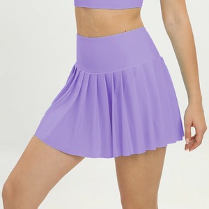 2023 Women High Waisted Pleated Badminton Tennis Skirt School A-Line Skater Skirts with Lining Shorts Spandex/Nylon - Product Image 5