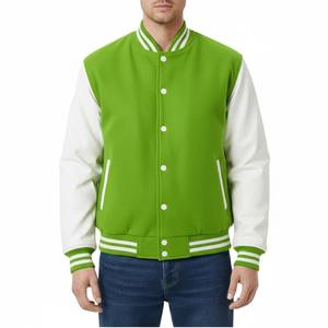 Veste Bomber de Haute Qualité OEM avec Broderie et Patchs, Boutonnée, Épaisse, Oversize, Style Urbain, Veste de Sport, Veste de Baseball - Product Image 1