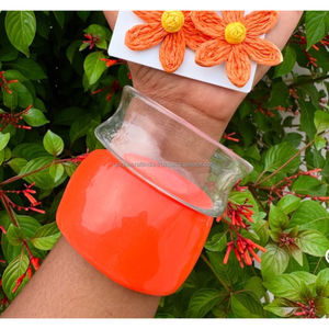 Brazalete de resina con textura de mármol ahumado, pulsera ancha hecha a mano, joyería de moda artística para mujer, pieza de accesorio de resina única - Product Image 5