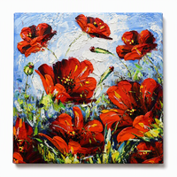 Peinture sur toile Impasto Rouge Animal, peinte à la main à l'huile, art texturé, décoration murale pour salon, abstraite, taille personnalisée