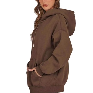 Sudadera con Capucha para Mujer, Estilo Vintage, Informal, de Invierno, Talla Grande, Color Sólido, con Estampado de Insignia y Logotipo Personalizado, 100% Algodón - Product Image 1