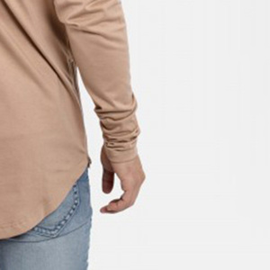 <b>Men's</b> Plus Size Breathable Long Sleeve O-Neck Solid Color Cotton Jersey <b>T</b>-<b>Shirt</b> Casual Blank - Product Image 3