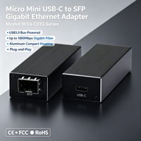 Adaptador Micro Mini USB-C a SFP Gigabit Ethernet 100/1000Mbps USB 3.0, Adaptador de Red de Fibra para Computadora Portátil
