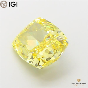 เพชรสีเหลืองสดใส ระดับความสะอาด VS1 พร้อมใบรับรอง IGI รูปทรงคุชชั่น น้ำหนัก 7.01 กะรัต เพาะเลี้ยงในห้องปฏิบัติการด้วยวิธี CVD สำหรับคอลเลกชันเจ้าสาวสุดหรู - Product Image 3