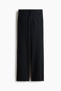 <span class=keywords><strong>Pantaloni</strong></span> casual da donna <span class=keywords><strong>neri</strong></span> <span class=keywords><strong>a</strong></span> <span class=keywords><strong>vita</strong></span> <span class=keywords><strong>alta</strong></span> e gamba dritta <span class=keywords><strong>con</strong></span> tasche e chiusura <span class=keywords><strong>a</strong></span> <span class=keywords><strong>bottoni</strong></span> - Product Image 2