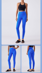 Pantalons de yoga à taille haute avec logo personnalisé en nylon et spandex, leggings de sport pour femmes, leggings de fitness - Product Image 6