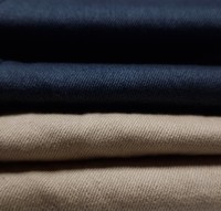 Tissu sergé super extensible et lourd 330 g/m² en fil slub RHT, finition plate pour femmes et hommes, en stock, fil 14x14