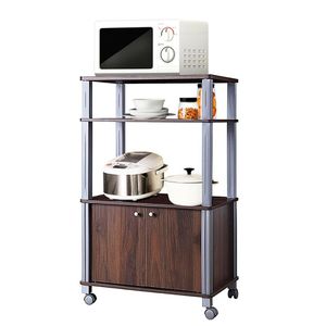 Carrello da Cucina Multifunzionale a 2 Livelli con Armadietto, Isole e Carrelli Mobili per l'Organizzazione della Cucina - Product Image 4