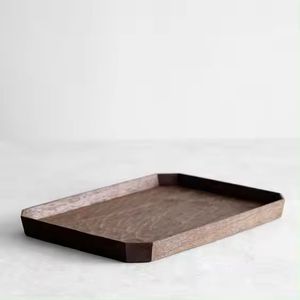 Plateau de service et de rangement en bois de haute qualité pour thé, café, petit-déjeuner, fait main, tendance 2026, plat de service pour table, maisons et cafés - Product Image 2