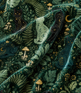 Tissu d'ameublement imprimé scène forestière fantaisiste au mètre, motif naturel de forêt enchantée pour la décoration intérieure - Product Image 4