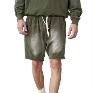 Trend <b>Men</b> Mid Waist Solid Acid Wash <b>Shorts</b> Faded Finish Breathable Soft Fabric Relaxed Casual Wear Summer Outfits Street Fashion - Product Image 1