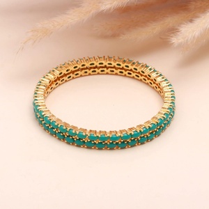 Turquoise Coral Pearl Brass <b>Kada</b> Bangle 22K Gold Plated Traditional Bridal Jewelry for Women Bridal Jewellery - Product Image 2