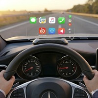 Sudex HUD003, télécommande mains libres pour voiture, commande vocale HUD, vision nocturne, projection 15 pouces, WiFi/Bluetooth, radio FM, contrôle par application