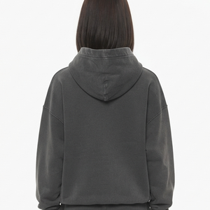 Custom Oversized Embroidered French Terry Baggy Hoodie Cotton <b>Fleece</b> <b>Jumper</b> Puff Print Hooded Crew Neck Sweatshirt for Women - Product Image 6