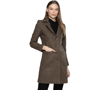 Abrigo Largo para Mujer, Chaqueta Larga Minimalista con Tela Suave y Acabado Impecable para Moda Contemporánea y Atuendos Casuales - Product Image 1