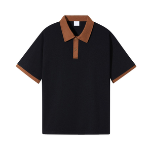 Polo blanc à manches courtes, couleur unie, tissu Oxford en coton, coupe décontractée, 100% coton, col boutonné, style tissé - Product Image 4