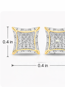 Boucles d'oreilles clous SHRAMAN DIAMOND en or 10K rhodié, design tendance, halo de diamants de laboratoire, fermoir à vis, pour mariage et fiançailles - Product Image 6