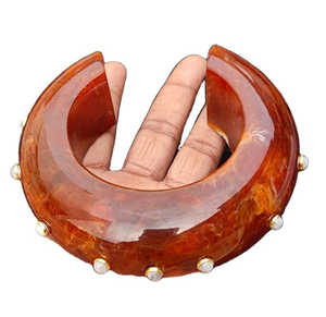 กำไลข้อมือเรซิ่นอะคริลิกอะซิเตทขายดี กำไลข้อมือเรซิ่นหยกใส งานฝีมือเรซิ่น - Product Image 3