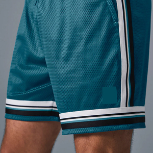 Shorts de sport pour hommes à double couche en mesh respirant, séchage rapide, pour entraînement, fitness, basketball, course à pied, athlétisme, avec cordon de serrage à la taille - Product Image 6