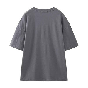 T-shirts graphiques unisexes surdimensionnés 100% coton Impression personnalisée Couleur unie Design amusant - Product Image 2